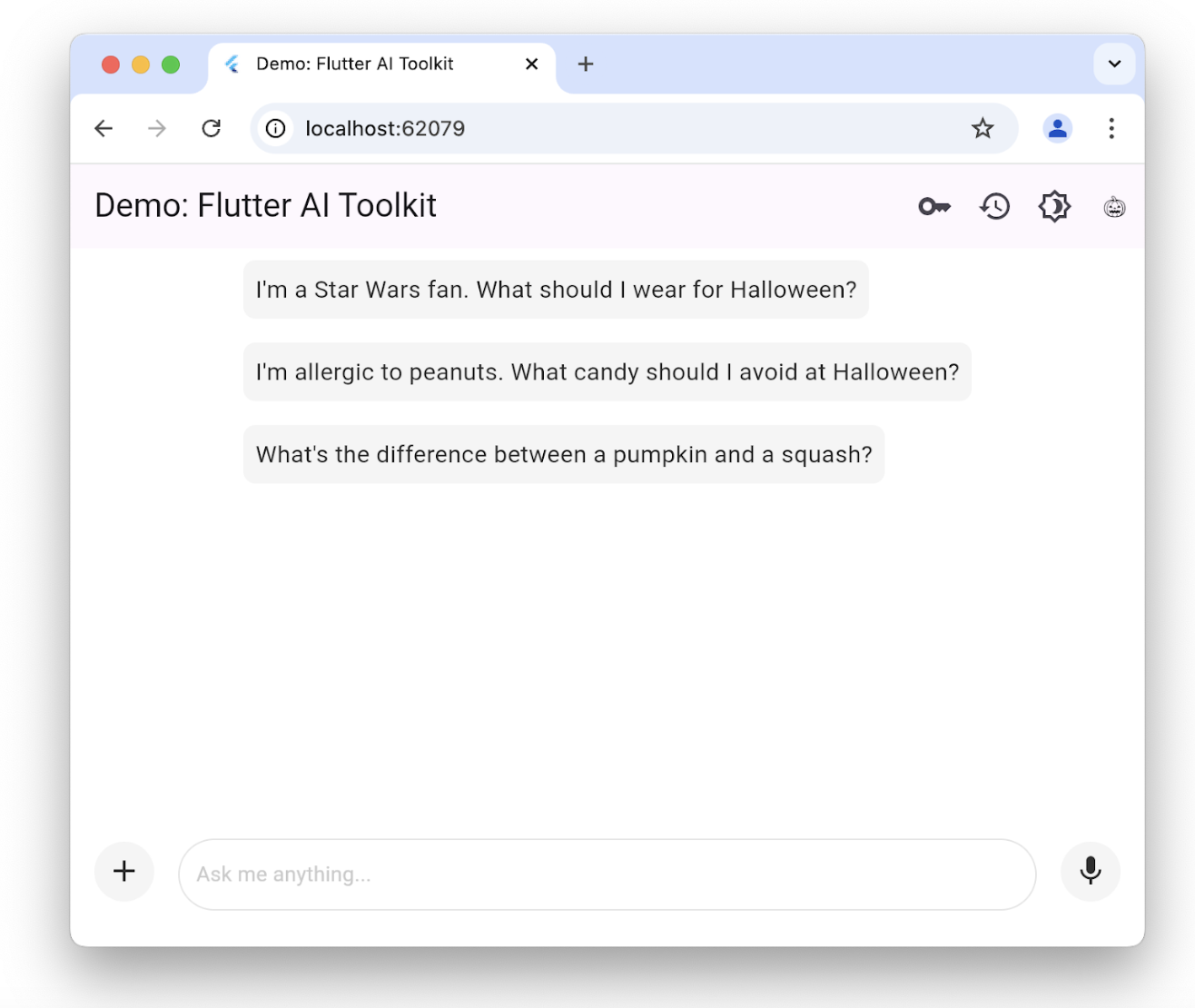 Example suggested
prompts