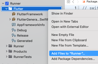Add Files to Runner