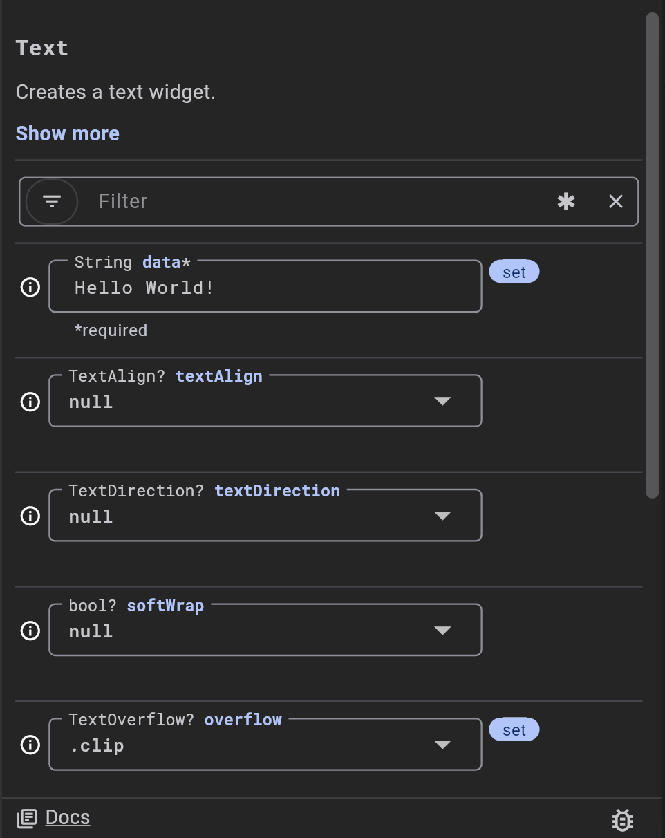Flutter Property Editor