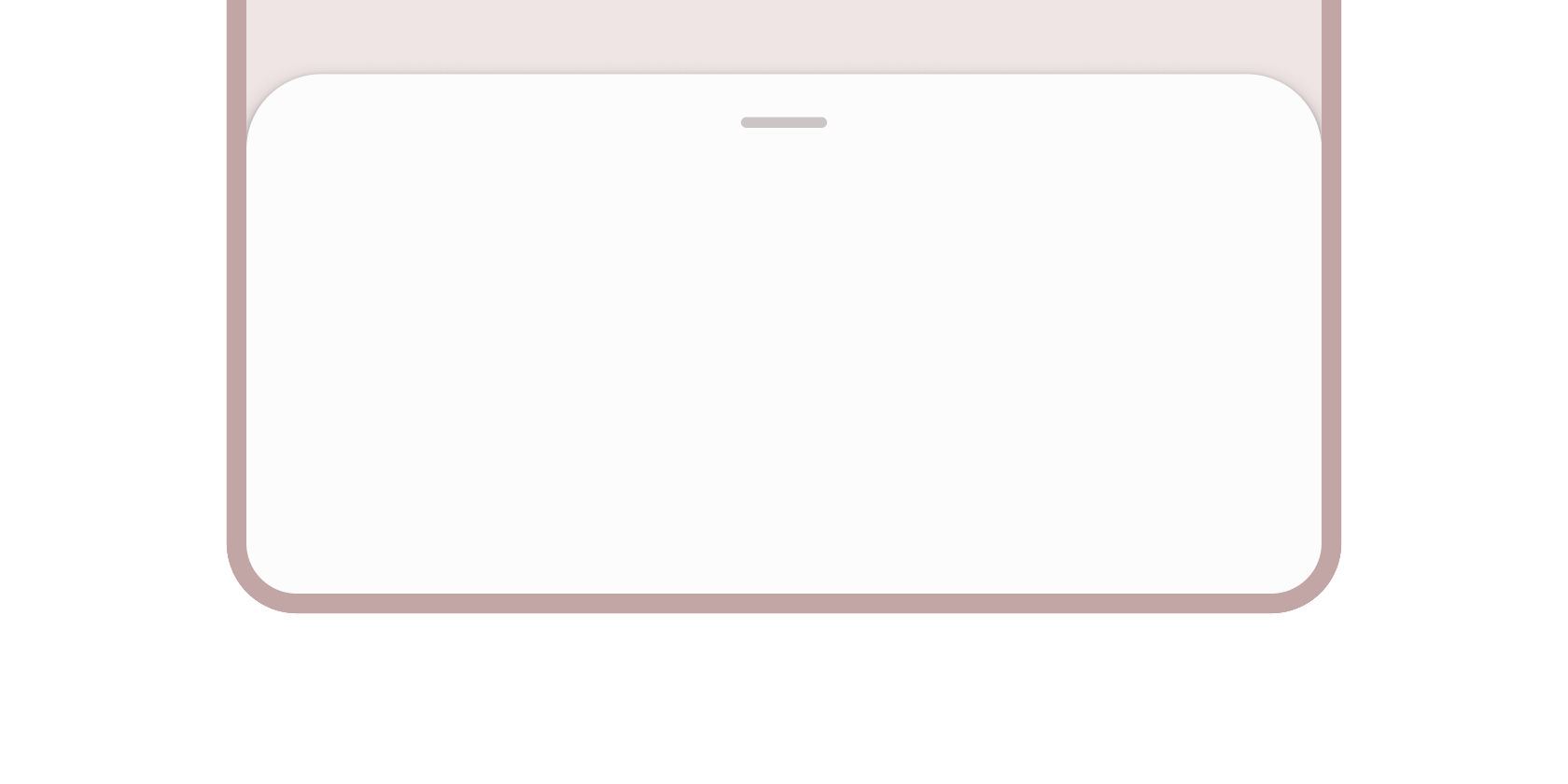 Rendered example of the Bottom sheet Material widget.