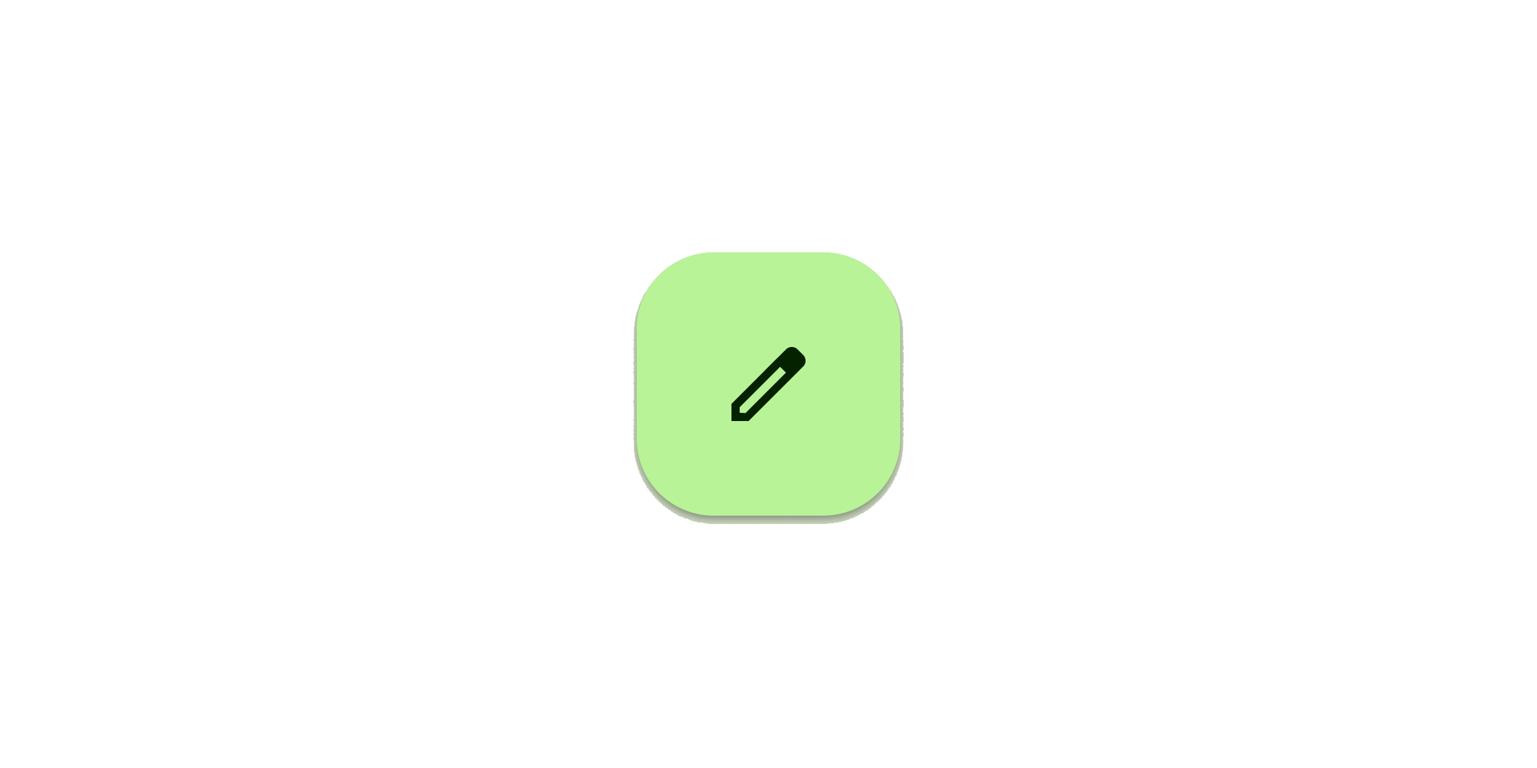 Rendered example of the FloatingActionButton Material widget.